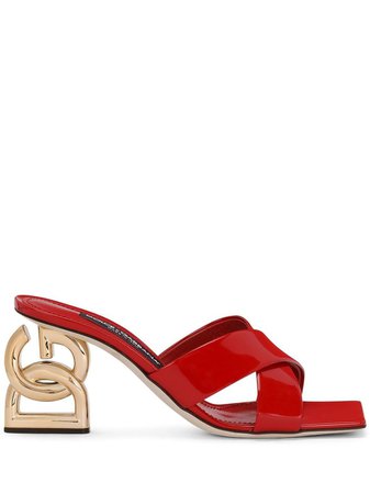 Dolce & Gabbana logo-heel Crossover Strap Mules - Farfetch