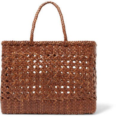 Diffusion - Cannage Big Woven Leather Tote - Tan