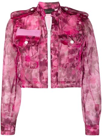 Mr & Mrs Italy Blossom camouflage-print cropped jacket