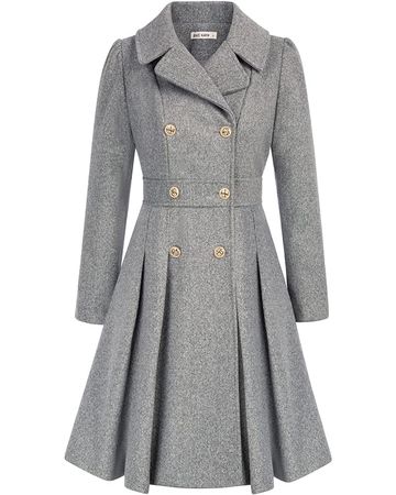Amazon.com: GRACE KARIN Women's Fashion Lapel Double-Breasted A Line Trench Coat Jacket Grey XL : Clothing, Shoes & Jewelry