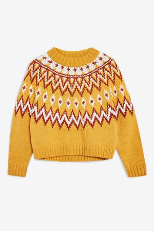 Mustard Fair Isle Jumper - Sweaters & Knits - Clothing - Topshop USA
