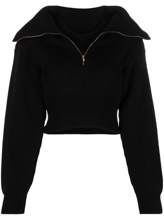 Shop Jacquemus zip-fastening long-sleeve jumper with Express Delivery - FARFETCH