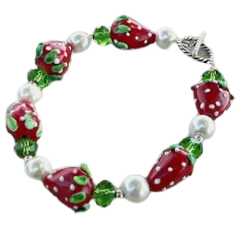 strawberry cute bracelet cottagecore