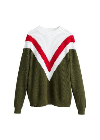 MANGO Tricolor cotton sweater