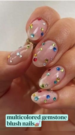 rainbow sparkle nails