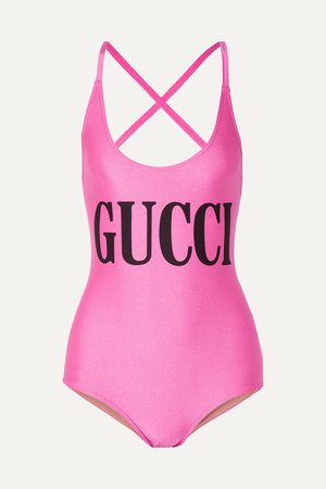 Bubblegum Printed stretch bodysuit | Gucci | NET-A-PORTER