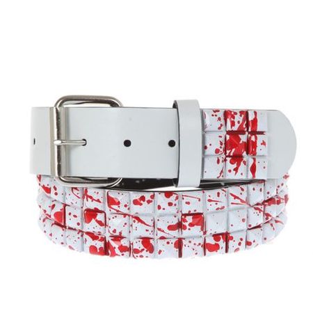white studded belt emo blood splatter red