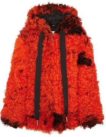 Marques' Almeida - Oversized Hooded Shearling Coat - Orange