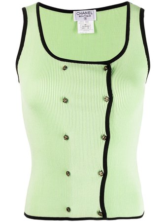 Chanel Pre-Owned 1995 CC-button double-breasted Tank Top - Farfetch