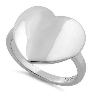 Sterling Silver High Polish Big Heart Ring – Dreamland Jewelry