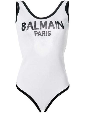 Balmain Scoop Back Logo Bodysuit - Farfetch