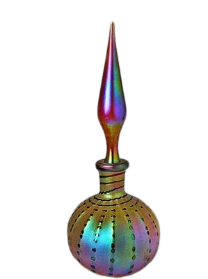 Bohemian Iridescent Glass Perfume Bottle