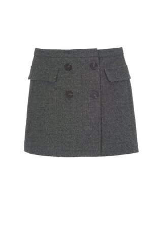 Grey Tweed Button Mini Skirt – The Frankie Shop