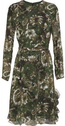 Aghal Ruffle-trimmed Printed Chiffon Dress
