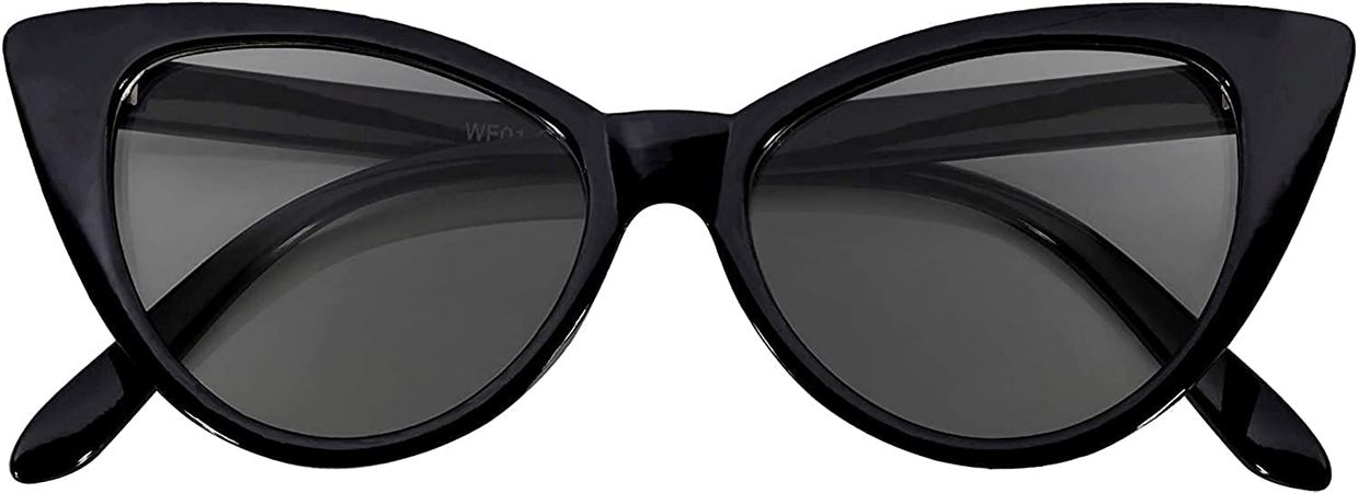 Amazon.com: OWL Cateye Sunglasses for Women Vintage Trendy 1950's All Black Frame Smoke Lens : Clothing, Shoes & Jewelry