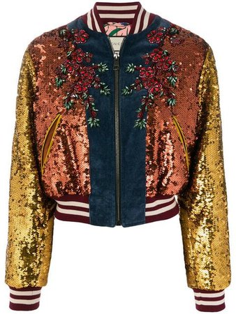 Gucci GG Web sequinned bomber jacket $8,500 - Shop AW17 Online - Fast Delivery, Price