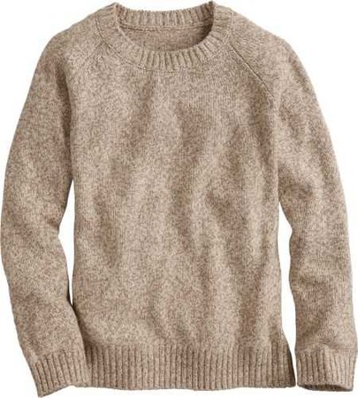 Crew Neck Ragg Wool Blend Sweater for Women