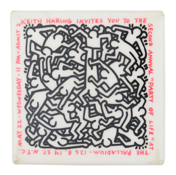 Keith Haring Party of Life Button