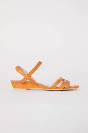 Wedge-heel Sandals - Yellow