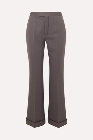 Cropped Cady Flared Pants - Gray