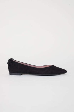 Pointed Ballet Flats - Black
