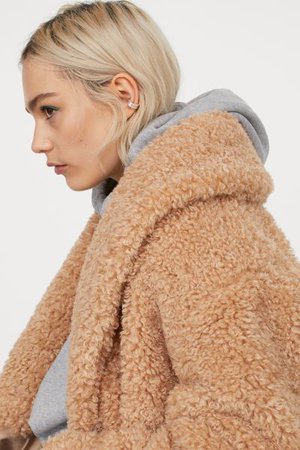 Teddy coat - Beige - Ladies | H&M GB