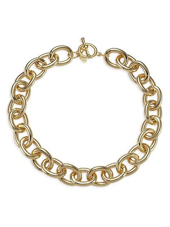 Kenneth Jay Lane 20K Goldplated Chunky-Link Toggle Necklace | SaksFifthAvenue