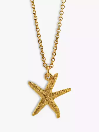 Alex Monroe Starfish Pendant Necklace, Gold at John Lewis & Partners