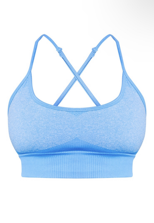 blue sports bra top
