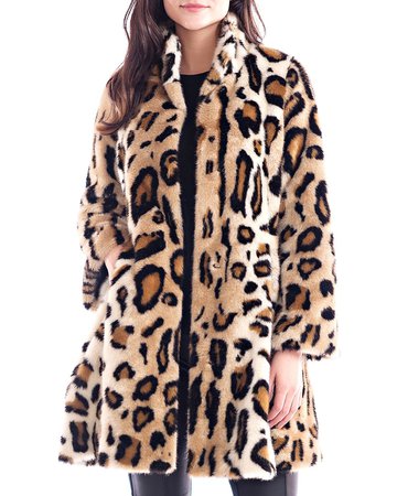 Fabulous Furs Faux Fur Leopard Swing Coat | Neiman Marcus