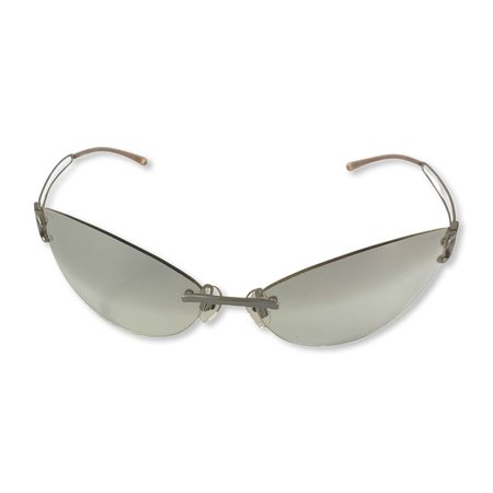 chanel gray rimless sunglasses