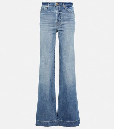 Modern Dojo High Rise Flared Jeans in Blue - 7 For All Mankind | Mytheresa