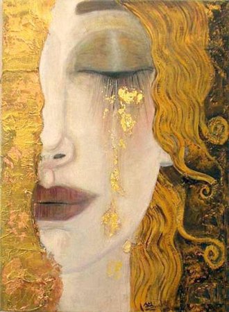 gustav klimt woman painting freya's tears gold art