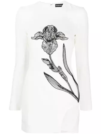David Koma floral-embroidered Beaded Minidress - Farfetch