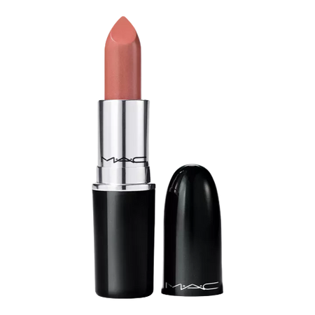 MAC COSMETICS  Lustreglass Sheer-Shine Lipstick Thanks, Its MAC! taupey pink nude with silver pearl