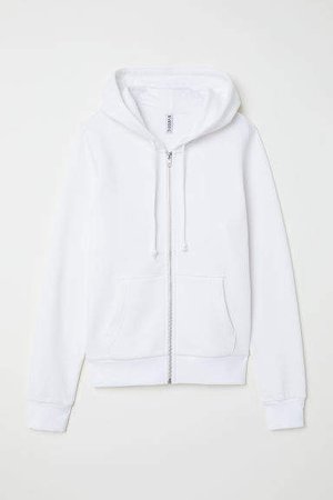 Hooded Sweatshirt Jacket - White