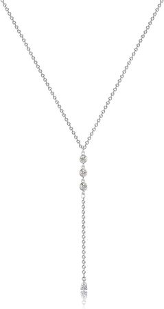 Amazon.com: Sewyer Silver Y Necklace for Women 14K Gold Plated Y-Shaped Drop Necklaces CZ Long Necklace Cubic Zirconia Pendant Layered Long Lariat Necklace Women Jewelry: Clothing, Shoes & Jewelry