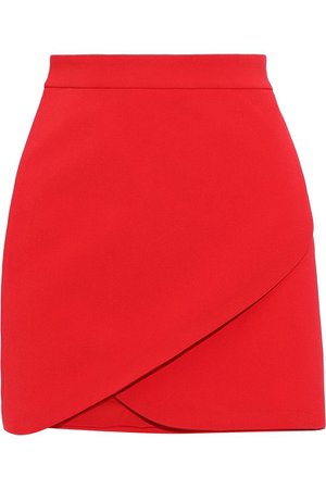 Red Dasia wrap-effect crepe mini skirt | Sale up to 70% off | THE OUTNET | ALICE + OLIVIA | THE OUTNET