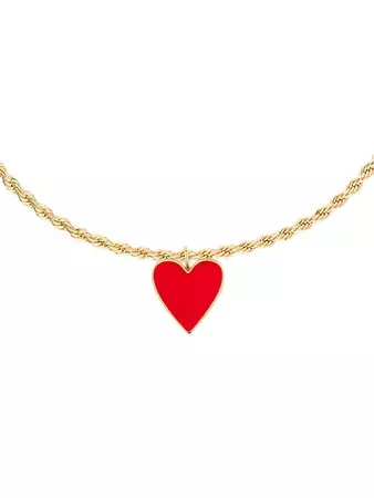 Shop Alexa Leigh Mon Amour 14K-Gold-Filled & Enamel Heart Pendant Necklace | Saks Fifth Avenue