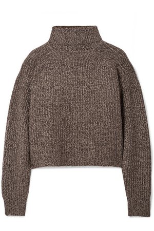 The Row | Dickie oversized cropped mélange cashmere turtleneck sweater | NET-A-PORTER.COM