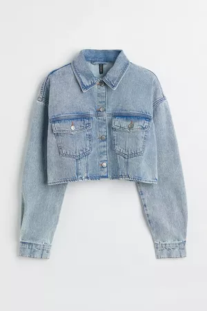 Twill Crop Jacket - Light denim blue - Ladies | H&M US