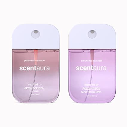 Scentaura Perfume Hand Sanitizer VARIETY 2-PACK | Inspired by Paris Hilton, Bright Crystal | 500-Sprays each, 1.7 FL OZ (Set of 2) : Health & Household