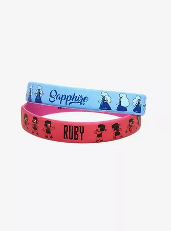 Steven Universe Ruby & Sapphire Rubber Bracelet Set