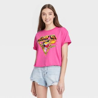 Women's Hot Cheetos Cropped Short Sleeve Graphic T-shirt - Pink : Target