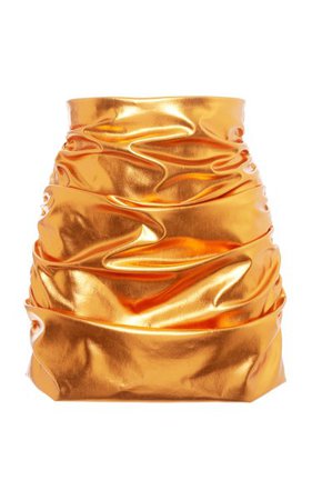 Ruched Iridescent Vinyl Mini Skirt By Dolce & Gabbana | Moda Operandi