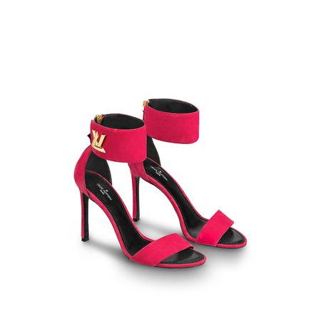 LV Pink ankle strap heels