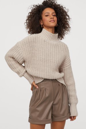 Chunky-knit Sweater - Light beige - Ladies | H&M US