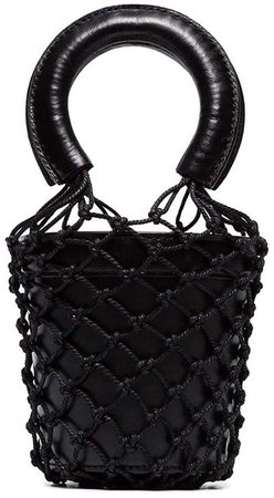 black Moreau mini leather bucket bag