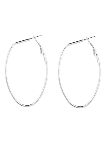 Simple Metal Round Hoop Earrings SILVER: Earrings | ZAFUL