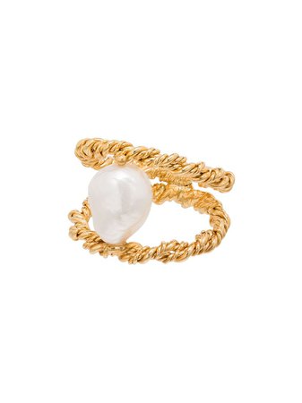 Joanna Laura Constantine Twist Wire gold-plated pearl ring - FARFETCH